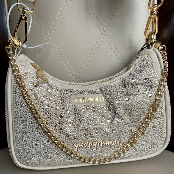 Steve Madden Tan Btamela Rhinestone Crossbody Handbag - Picture 3 of 12